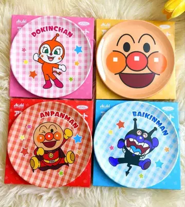 호빵맨 아사히 멜라민 플레이트 짤랑이 세균맨 총 4종