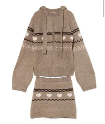 andmary Heart knit set up beige