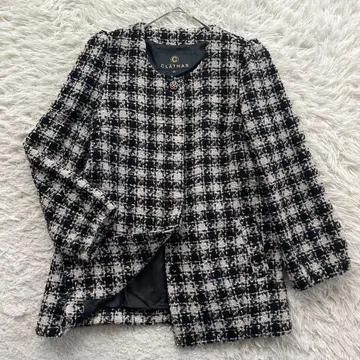 CLATHAS 트위드 노카라 자켓 올 패턴