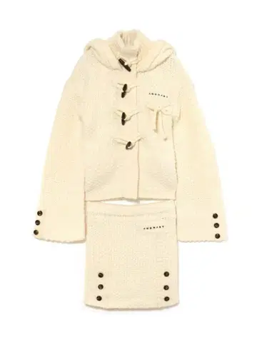 andmary Cable knit jacket set up ivory