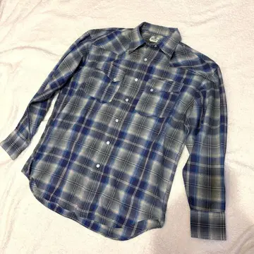 Wrangler BLUEBELL 웨스턴 셔츠 체크 라메 블루