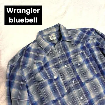 Wrangler BLUEBELL 웨스턴 셔츠 체크 라메 블루