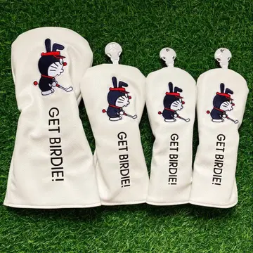 [새상품] 4세트 도라에몽 골프 클럽 헤드커버 1+FW+UT+UT 화이트