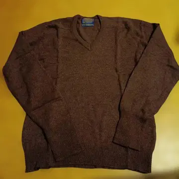 70s Pendleton 100% 램스울 V넥 스웨터 USA제