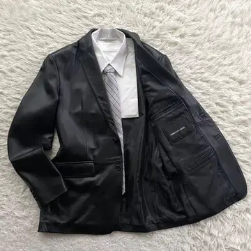 CHRISTIAN MODE 가죽 양가죽 테일러드 자켓