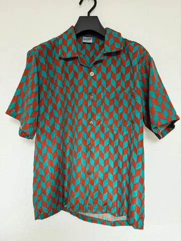 The Hawaiian 반팔 하와이안 셔츠 M 기하학 패턴