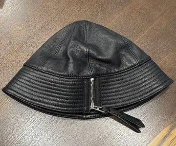 양가죽 천연 가죽 모자 버킷 햇 블랙 가죽 블랙 남성용 여성용