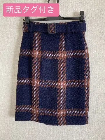 택 포함 새상품 JUSGLITTY 저스길리티 체크 타이트 스커트 S