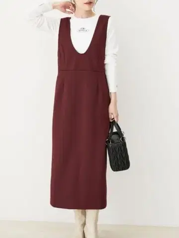 ViS 수플레 터치 시리즈 I 라인 오버롤 스커트 세탁 가능 보르도