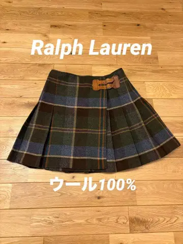 랄프 로렌 울 100% 스커트 160cm 체크 플리츠