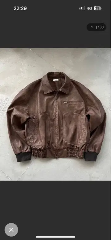 브라운 가죽 자켓