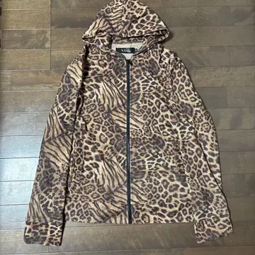 xfrm y2k 그런지 레오파드 무늬 후드티