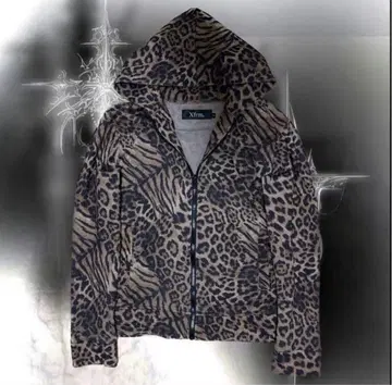 xfrm y2k 그런지 레오파드 무늬 후드티