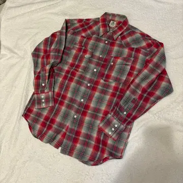 Wrangler BLUEBELL 웨스턴 셔츠 체크 라메 레드