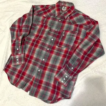 Wrangler BLUEBELL 웨스턴 셔츠 체크 라메 레드