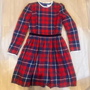 MILK 체크 무늬 긴팔 원피스