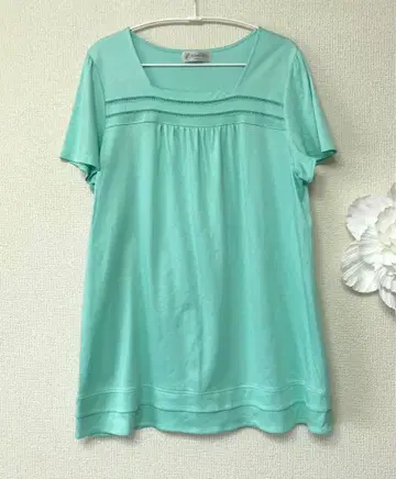 앨리스버리 L 사다리 레이스 반팔 롱 티셔츠 튜닉 L 13호 짙은 그린