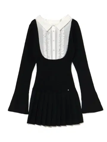 andmary Lotta frill mini dress black