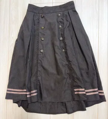 axes femme 스트라이프 피쉬테일 스커트 브라운 무릎 기장