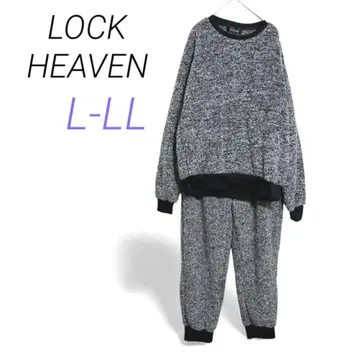 LOCK HEAVEN [ L-LL ] 남성용 복슬복슬 플리스 맨투맨 세트