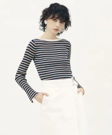 MACPHEE 맥피 코튼 리브 보트넥 풀오버