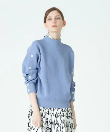 슬리브 버튼 리브 니트 변형 니트