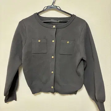 내추럴 쿠튀르 그레이 긴팔 가디건