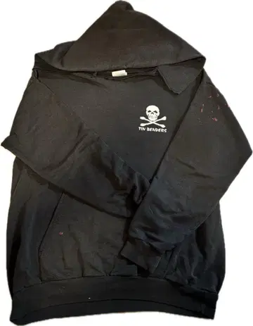 Hanes 스컬 디자인 후드티 vintage 구제 의류