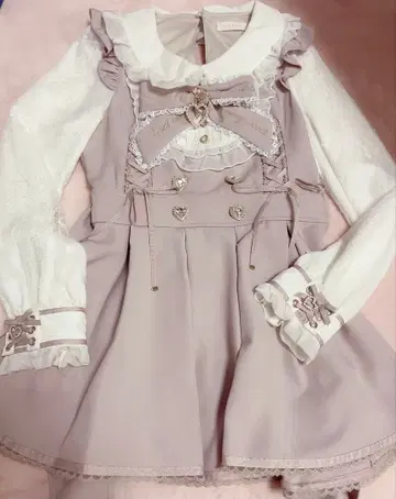 LIZLISA 프릴 요크 리본 셋업 핑크