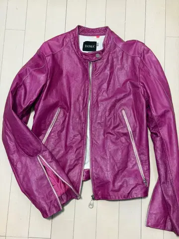 착용 사진 있음 핑크 가죽 자켓 M 사이즈 남녀 공용 남성용 여성용