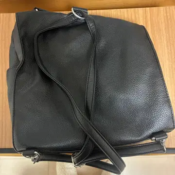 가죽 블랙 숄더백 더블 지퍼