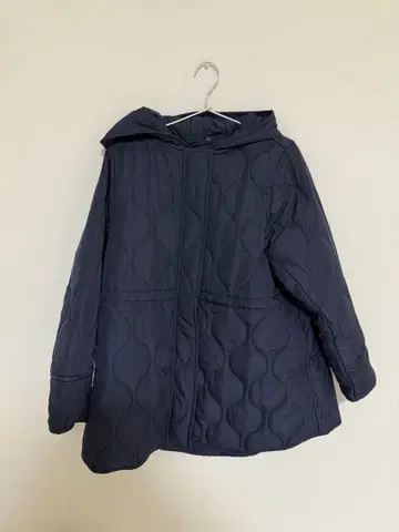 EmmaTaylor 밀리터리 퀼팅 드로스트 하프 코트 네이비 (36)