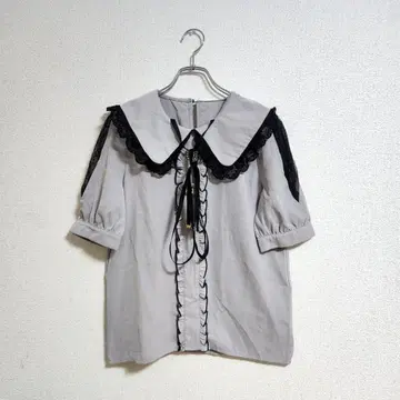 로지타 상의 지뢰계 프릴 레이스 그레이 x 블랙 L 상당 양산계 새상품급