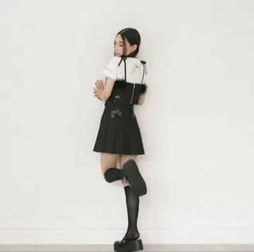 버블스 버블 데님 페더 뷔스티에 & 스커트 셋업