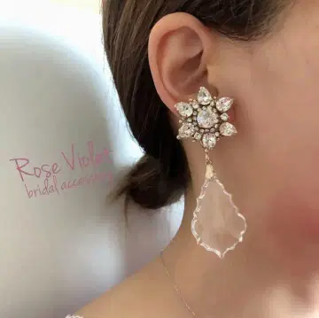 귀걸이 브라이덜 귀걸이 액세서리 스와로브스키 골드