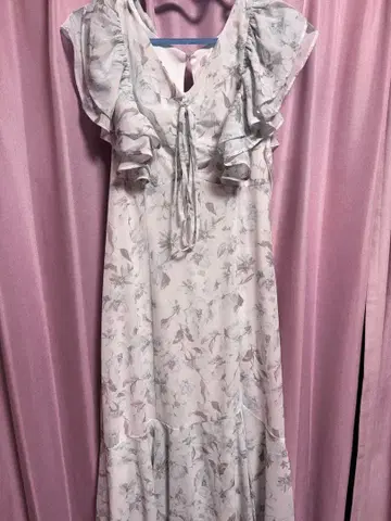 스나계 rienda 프릴 플라워 롱 원피스