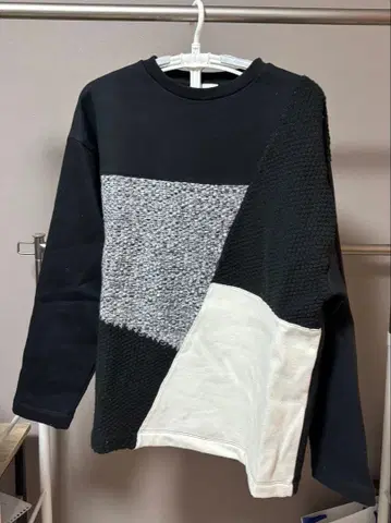 TK 다케오 키쿠치 이소재 믹스 패치워크 니트