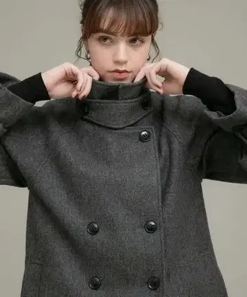 Sonny Label 멜톤 저지 스탠드 카라 코트