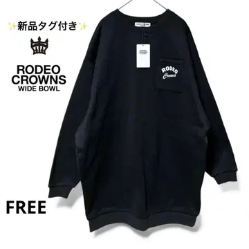 [ 새상품 ] 로데오 백 로고 루즈 맨투맨 원피스 FREE 블랙