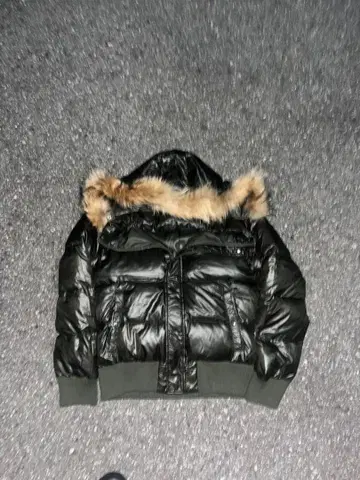 archive 퍼 다운 자켓 시크 스타일 광택 opium 짧은 기장