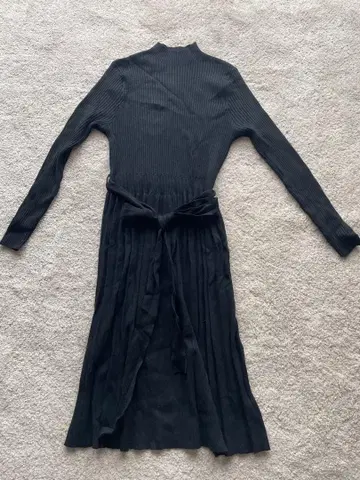 리브 니트 블랙 원피스 M