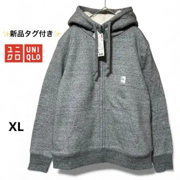 [ 새상품 ] UNIQLO 보아 맨투맨 풀 집업 후드티 XL 06 그레이