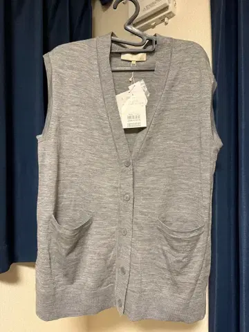 자유구 모 100% 그레이 가디건 사이즈 40