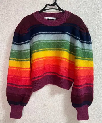 레인보우 보더 니트 스웨터
