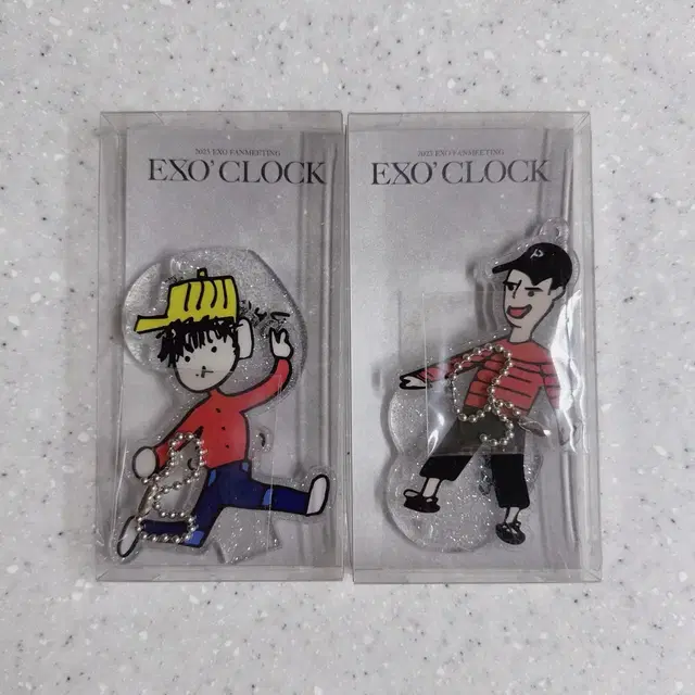 엑소 백현 세훈 손그림 아크릴 스탠드 키링