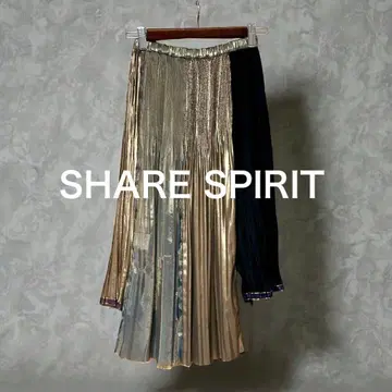 SHARE SPIRIT / 메탈릭 롱 기장 스커트