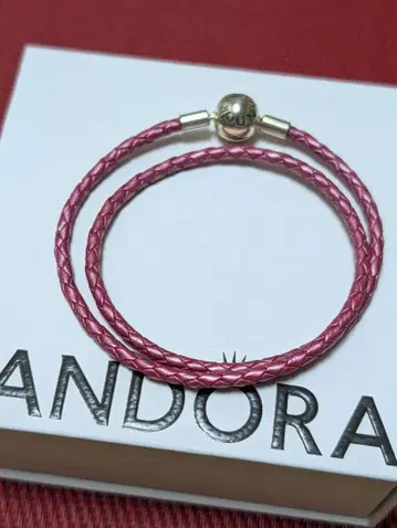 판도라 핑크 뜨개질 팔찌