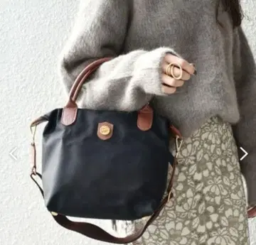 BONFANTI 2WAY 나일론 x 가죽 토트백 블랙