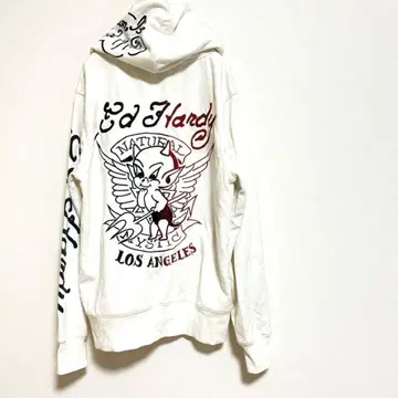 [에드 하디] 빅 자수 로고 후드티 면 100% 오버 사이즈 L