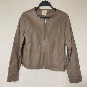 [ 새상품급 ] AS KNOW AS 브라운 가죽 노카라 자켓